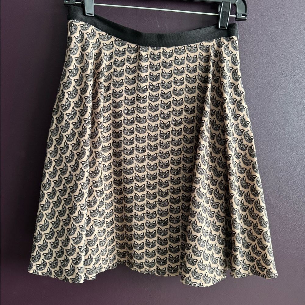 Anthropologie fox print circle skirt